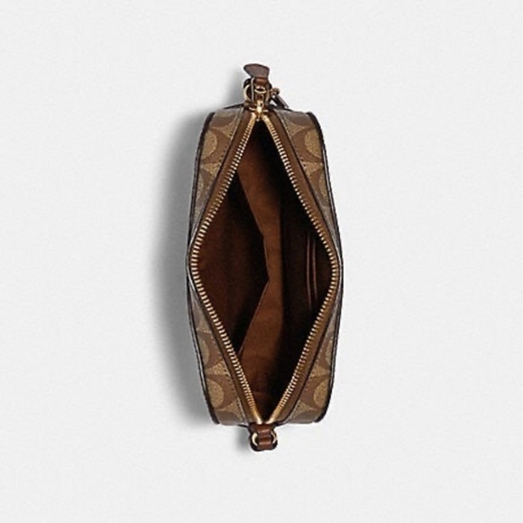 COACH CAMERA BAG SIGNATURE CANVAS - KHAKI/BROWN (BRAND NEW) - Picture 2 of 4